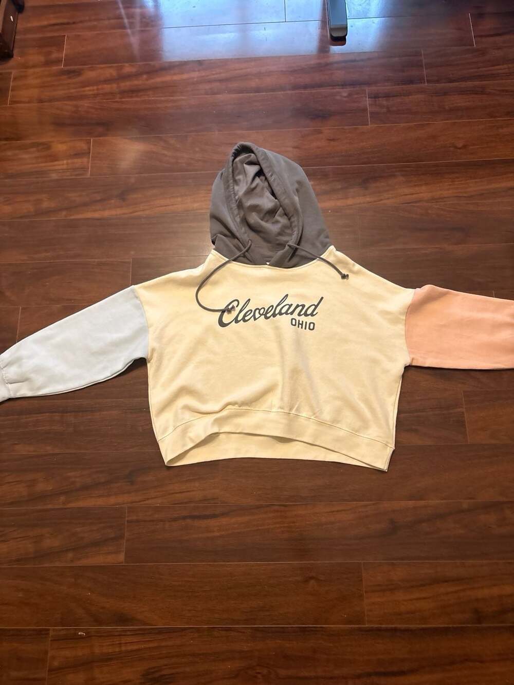 Cleveland Clothing Co. Pastel Colorblock Cropped Hoodie XL